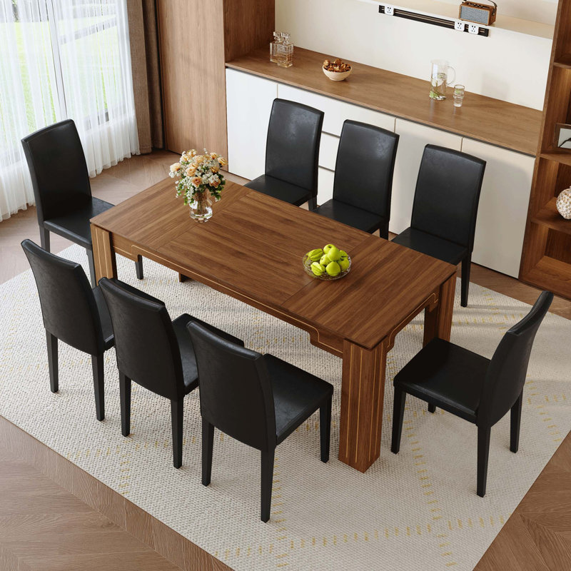 Ensemble de salle à manger en noyer et grain de bois