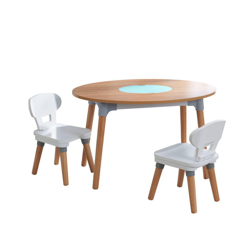 Ensemble de table de jeu et de chaises pour enfants Mid Century 3 pièces