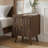Medieval-style modern double-drawer bedside table with solid wood legs