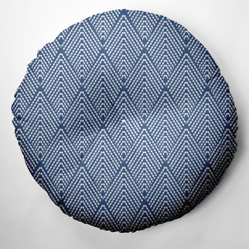 322_Oreiller de sol capitonné DesignLefeflor, Bleu, 26 po x 26 po