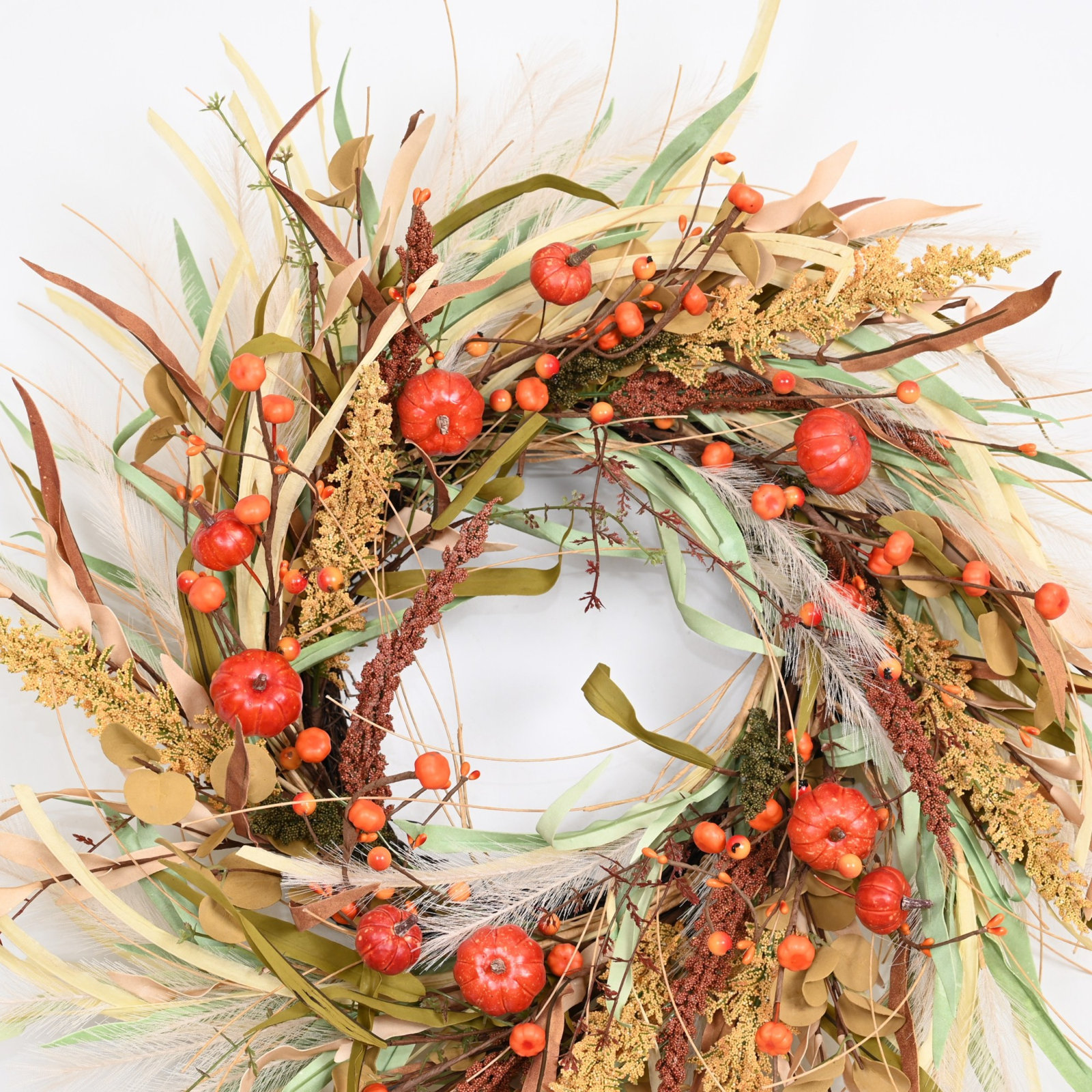 24" Handcrafted Berry Thanksgiving Wreath