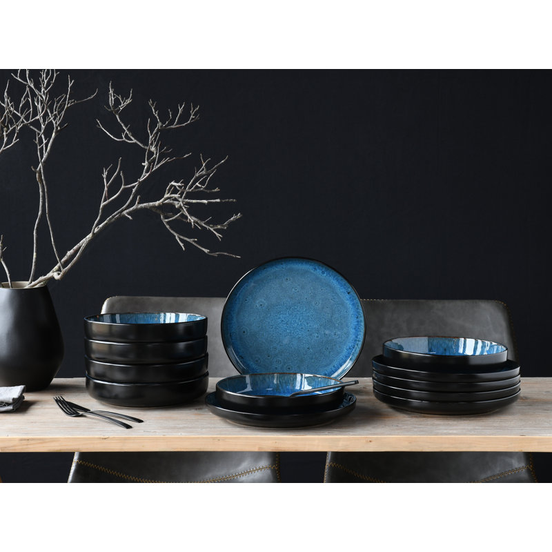 Nordic Fjord Piece Stoneware Dinnerware Set - Service for 4