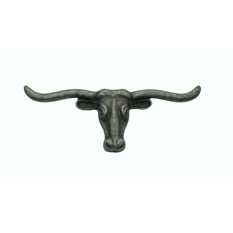 Poignée fantaisie 1 5/8" center to center longhorn, Étain OX