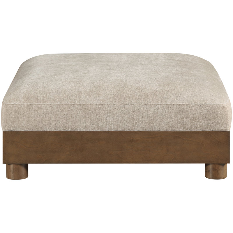Repose-pieds modulaire en tissu Turin Chenille, Tissu chenille taupe, Brun