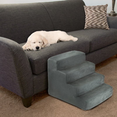 Escalier pour animal de compagnie en mousse à 4 marches PETMAker, gris