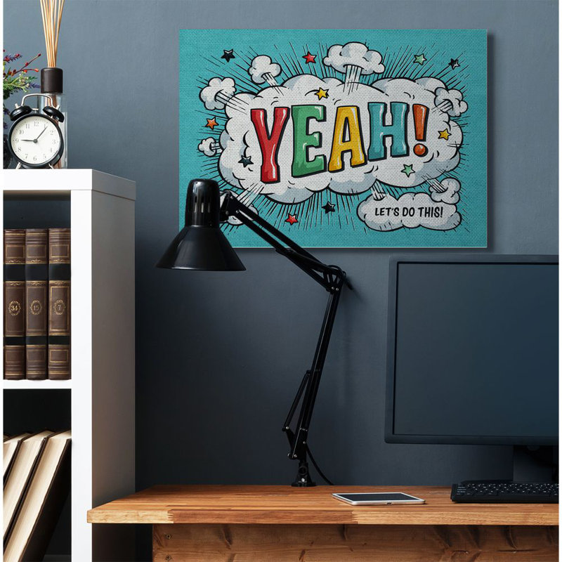 Oui! impression sur toile, "à motif bd rétro" par este kay, Toile tendue, H 30 po x l 40 po x P 1,5 po
