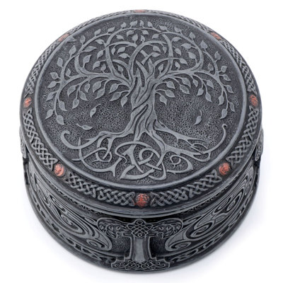 3.94 Trinket Box Multi-Color Poly Resin