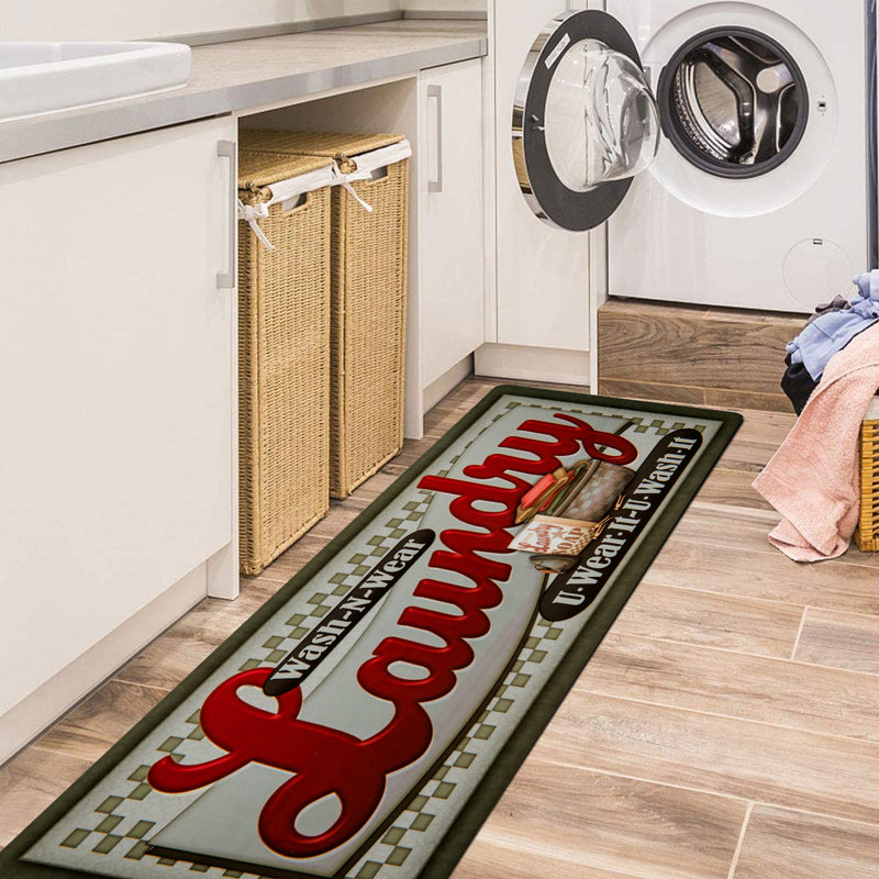 Tapis de cuisine antidérapant Laundry Room, Brun