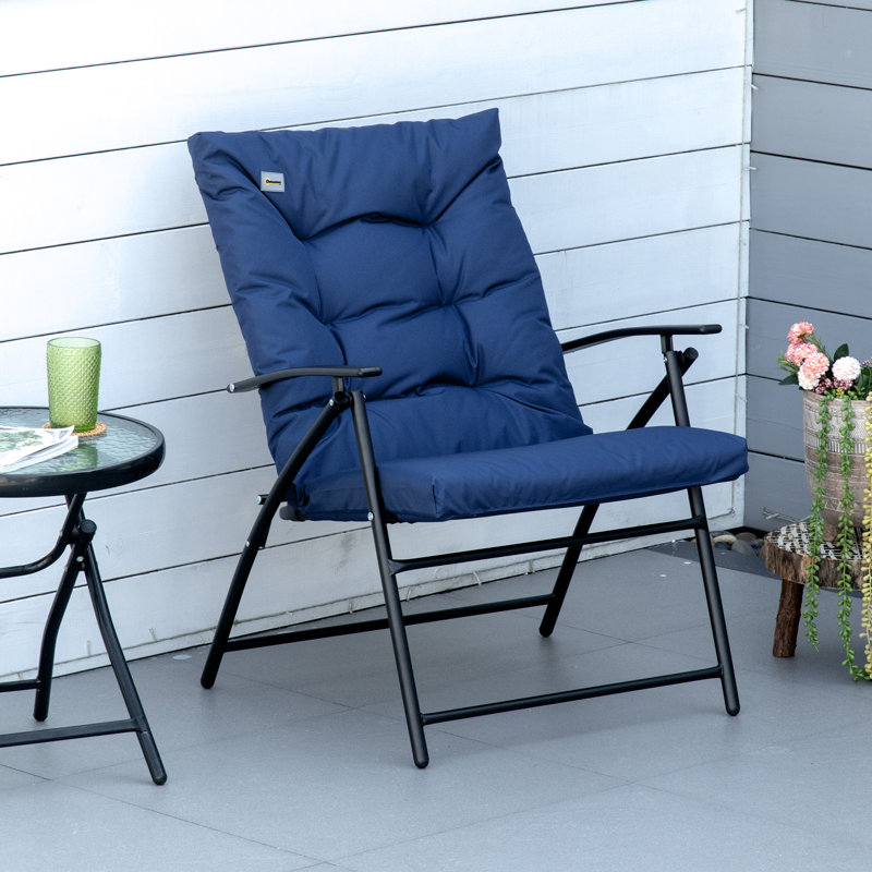 Méridienne d'extérieur pliable en tissu, Bleu très foncé