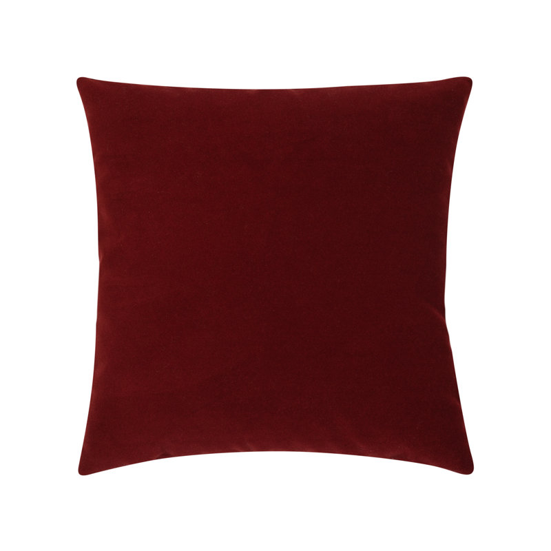Lush Velvet Performance Pillow Cover & Insert, Papaya, Square