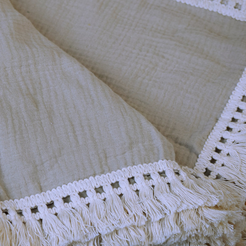Couverture pour bébé 100% coton Jered, Beige
