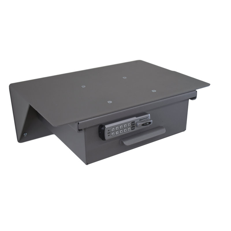 Noblitt Square Metal Floating Shelf with Drawer