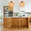 Light Farmhouse Boho Geometric Rattan Pendant Light