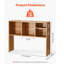 Bibliothèque de bureau blanche à 1 niveau pour le bureau et la maison-1402661690