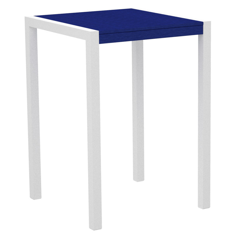 Table de bar POLYWOOD MOD 30 ", Blanc, Bleu pacifique