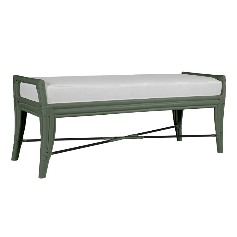 Malacca Upholstered Bench, Evergreen