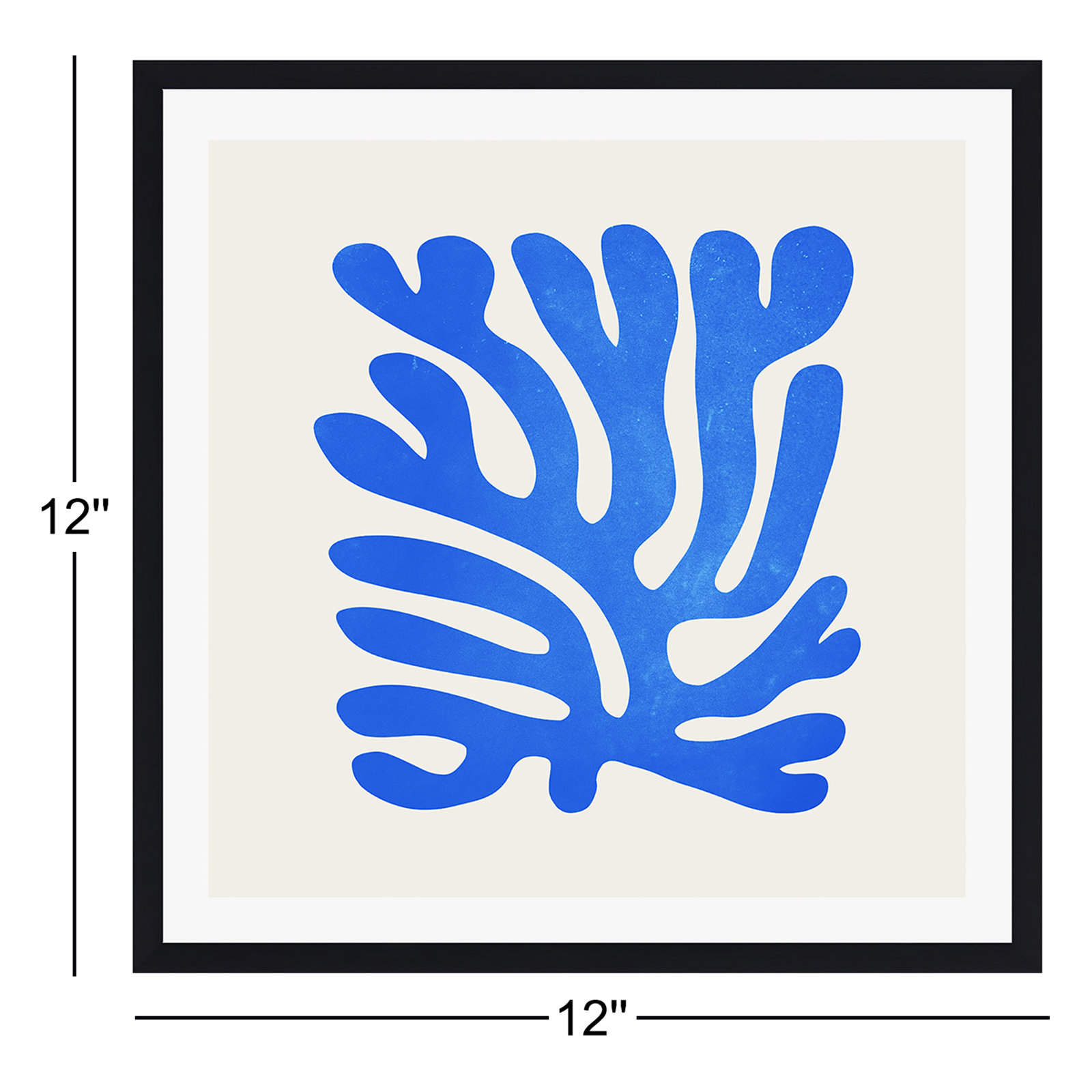 Marseille Blue Matisse Color by Ayeyokp, Black Floater Framed, No, 12" H x 12" W x 0.75" D