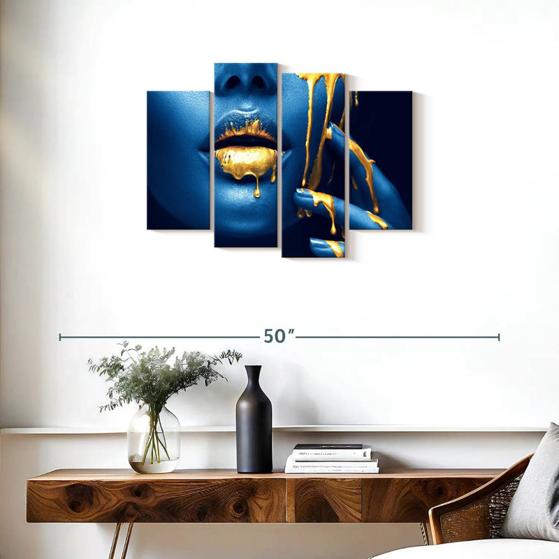 Impression sur toile 4 pièces, H 22 po x l 36 po x P 1 po