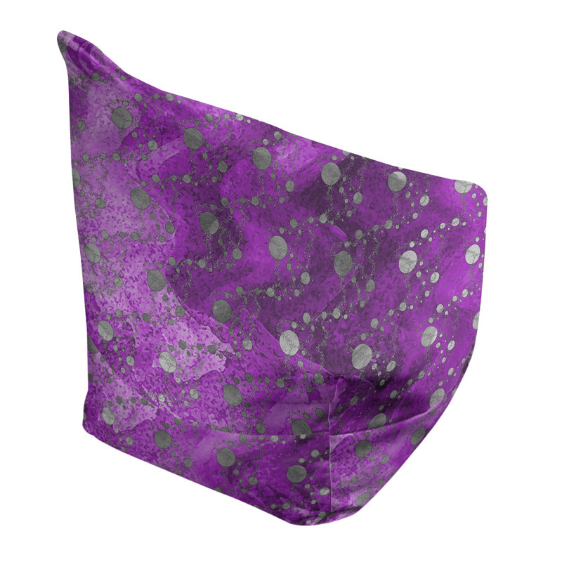 Leffel Bean Bag, 27" H x 30" W x 25" D, Bean Bag Chair, Violet/Grey