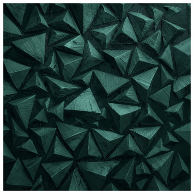 Coussins décoratifs vert à motif géométrique Pyramids