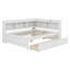 Lit en forme de L avec bibliothèques avec prises de courant, ports de chargement USB, tiroirs-118028148