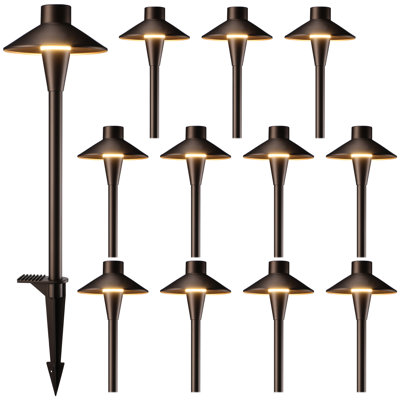 Balises DEL basse tension 3CCT, 12-24 V CA/CC, en aluminium, finition bronze huilé