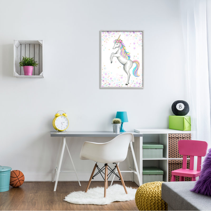 Bordure étoile de licorne arc-en-ciel pour enfants - impression, Estampe numérique Farmhouse, H 30 po x l 24 po x P 1,5 po