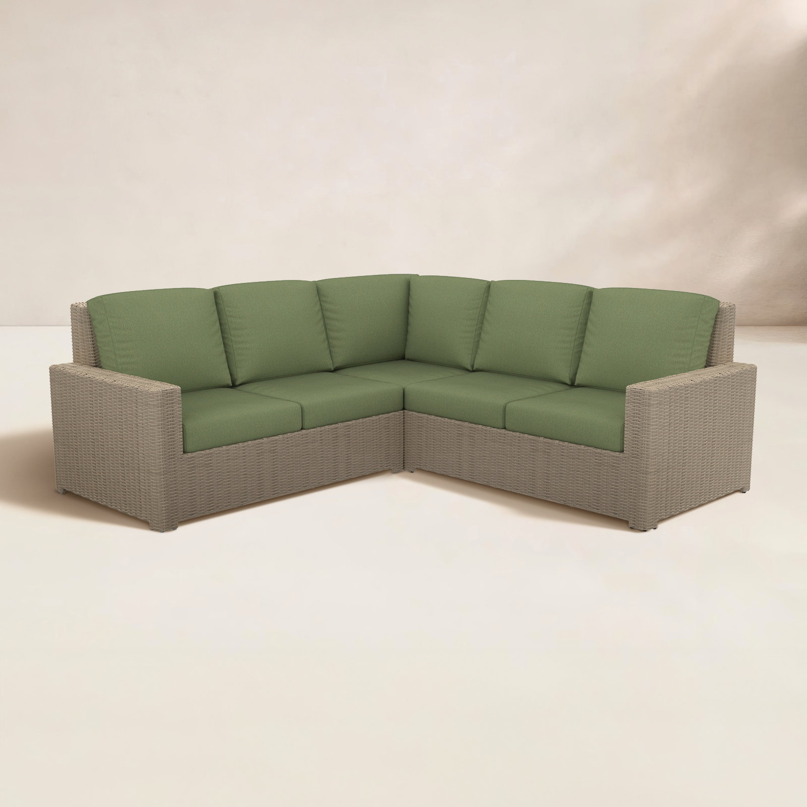Henri 91" Patio Sectional Set, Canvas Fern
