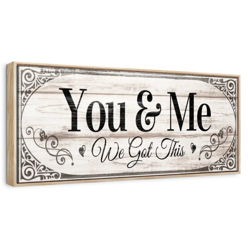 Plaque murale «We Got This Couples», Cadre flottant en bois naturel, 57" X 19"