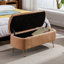 Banc de rangement doré en fausse fourrure de chameau pour le salon