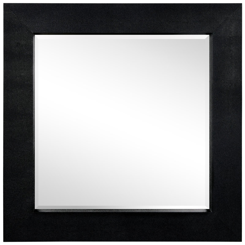 Torbert Square Leather Mirror, Black