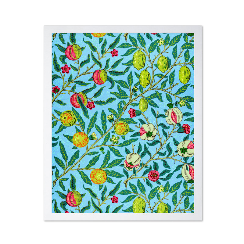 William Morris - Fruit No4, Poster, White Framed, 08"H x 10"W