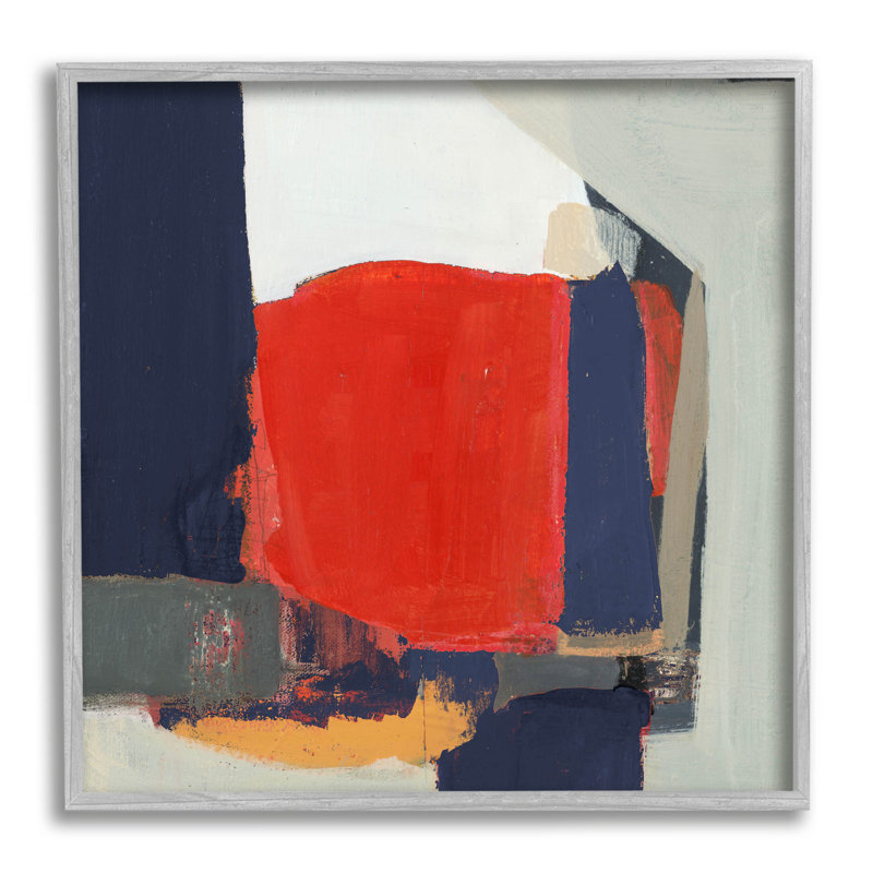 Art de giclée à formes géométriques primaires par Terri Burris, H 12 po x l 12 po x P 1,5 po, gris