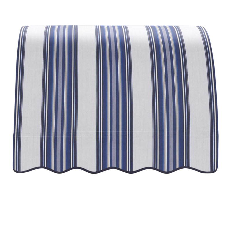 Awntech Savannah Acrylic Fabric Fixed Awning, Navy/Gray/White Multi, 31" H x 52.5" W x 24" D