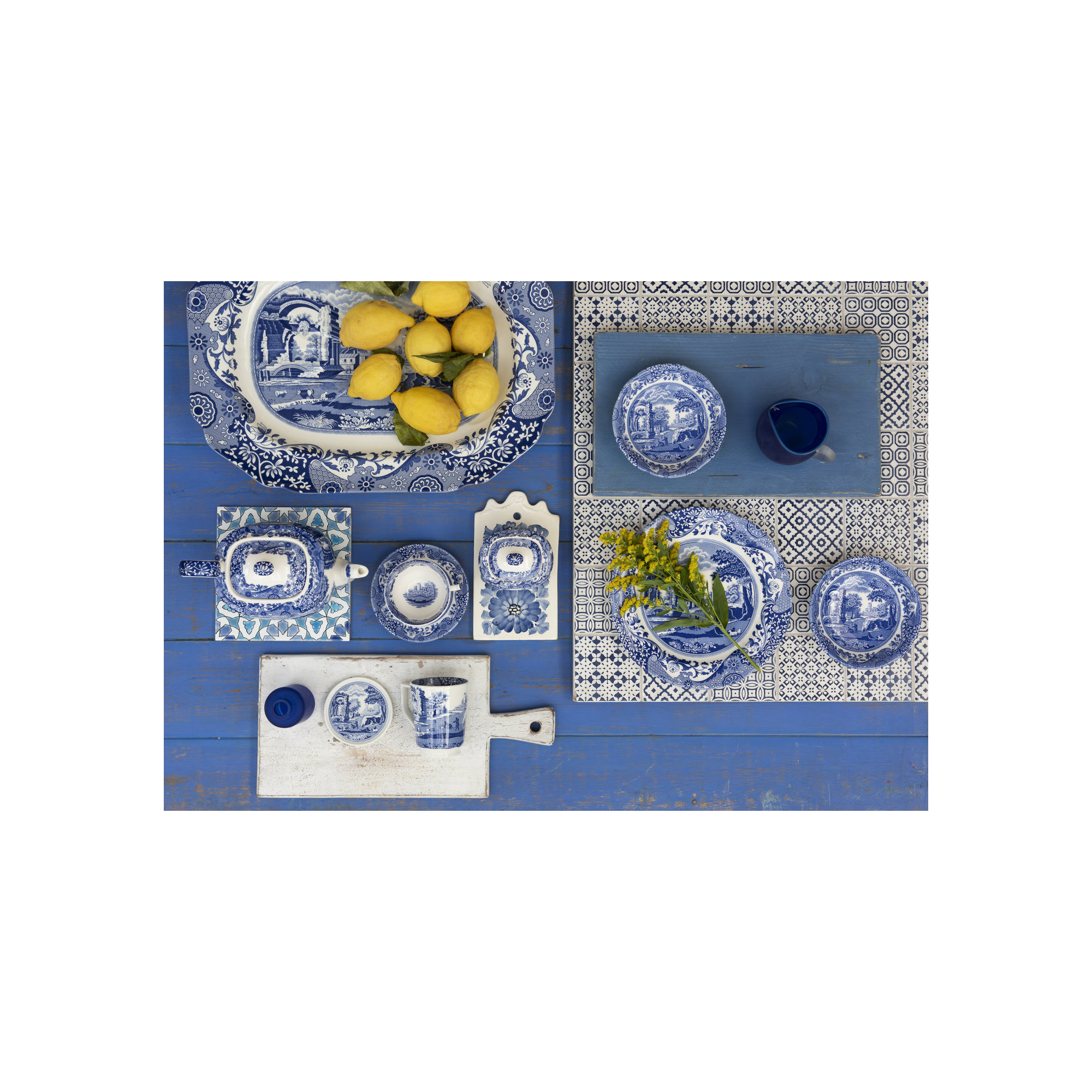 Spode Blue Italian Footed Cake Plate