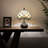 Larentius Tiffany Table Lamp Beige Stained Glass Crystal Beans LED Bulb Dragonfly Base 10"W*10"D*14"H*