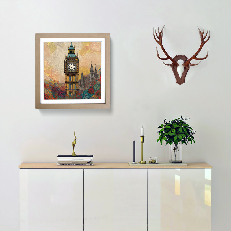 Single Picture Frame Print on Wood, Oak