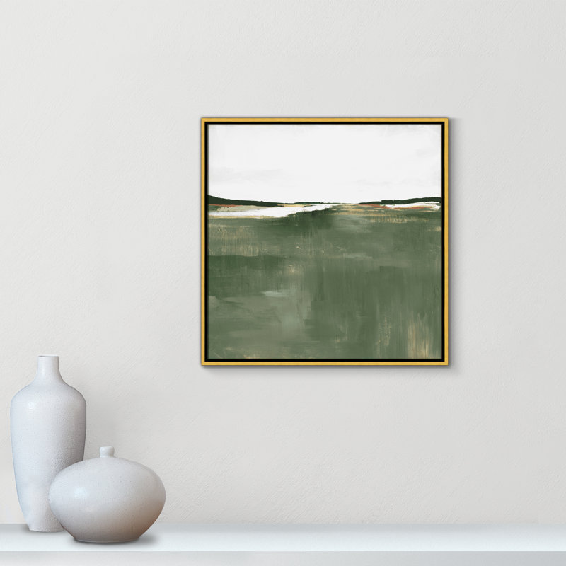 Dauntsey Green Sea by Dauntsey Z - Floater Frame Print on Canvas, 25.5" H x 25.5" W, Gold