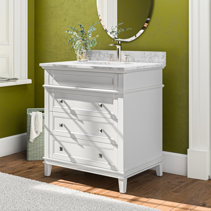 Ensemble de meuble-lavabo simple 30 po Guerra, blanc
