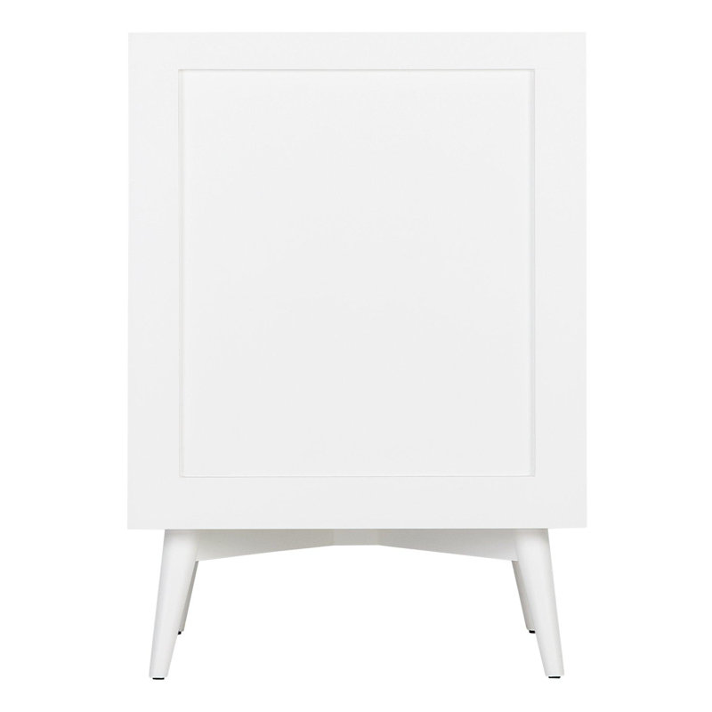 24" Novak Single Bathroom Vanity Set with Oval Undermount Sink, Arctic White Quartz, White/ 25" W, 8" Widespread