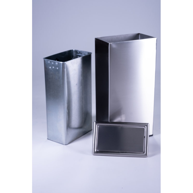 Silver Stainless Steel Commercial Swing Top Trash Can 13.5 Gallons