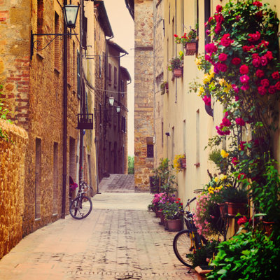 Street in Pienza par Sergueï Peterman - Photographie sur toile tendue