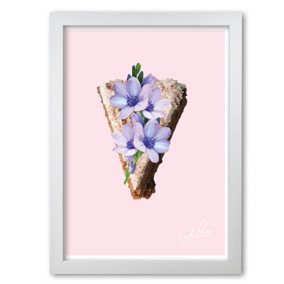 Coffee Cake Floral Food Porn 1 Piece Single Picture Frame Painting