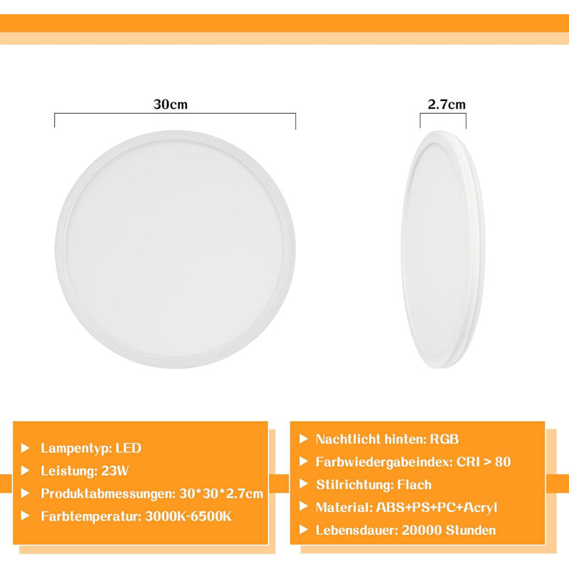 LED Semi Flush Mount, White
