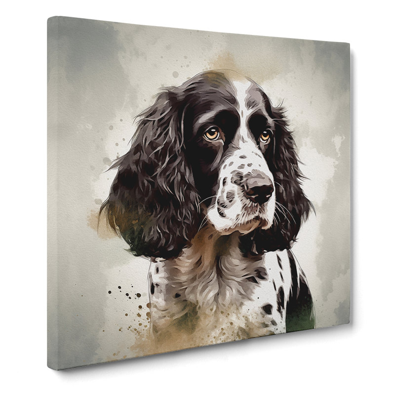 English Springer Spaniel Conceptual Art No.1 - Wrapped Canvas, 50cm H x 50cm W x 3cm D