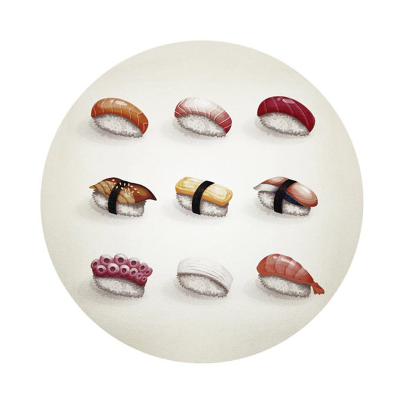 Sushi Town Pebble 16" Vinyl Placemat