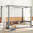 Canopy Frame Floor Bed With Fence, Guardrails-303294649-334026745