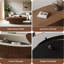 Table basse 47 po ovale avec rangement Table d'appoint moderne en placage de bois massif pour salon, chambre à coucher, appartement ou bureau-1372386162