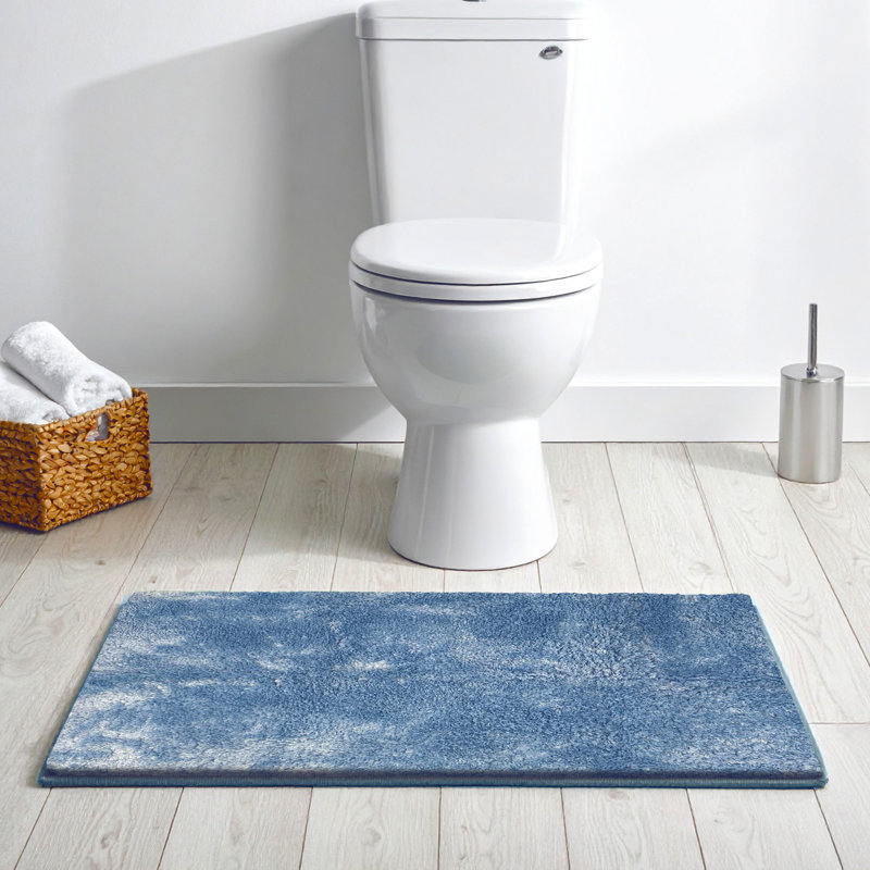 Hiltonia Polypropylene Non-Slip Bath Rug, 32" L x 20" W, Blue
