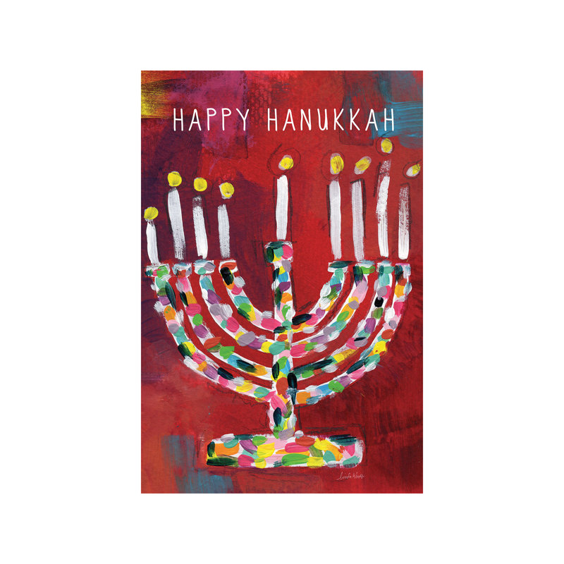 Hanukkah Menorah I by Linda Woods - Wrapped Canvas Painting, 66.04 cm H x 45.72 cm W x 1.91 cm D